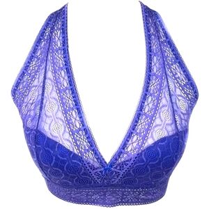 Women's Lace plum purple halter  bralette